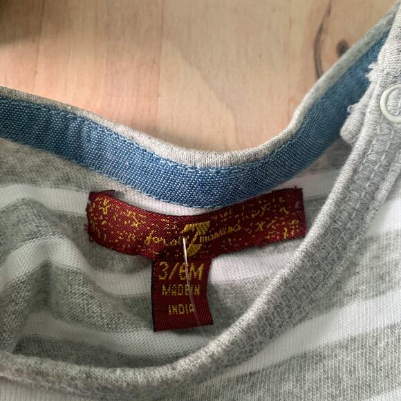 7 For All Mankind Yellow Gray & White Striped Sleeveless Jumpsuit - Picture 4 of 7